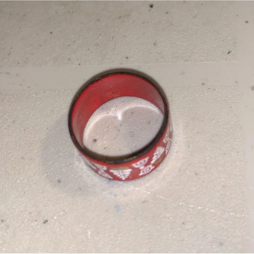 Vintage Enamel Cigar Band Ring Size 8.5